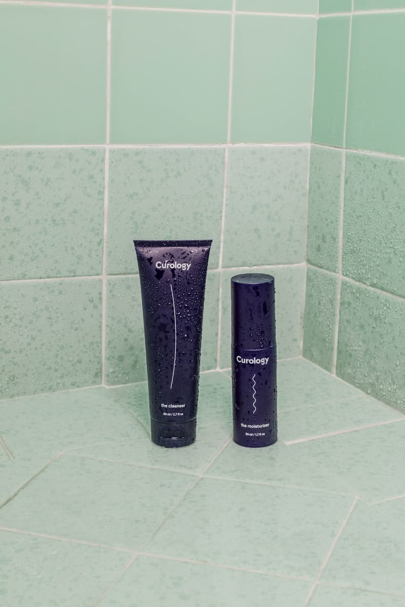 Skincare products arranged aesthetically